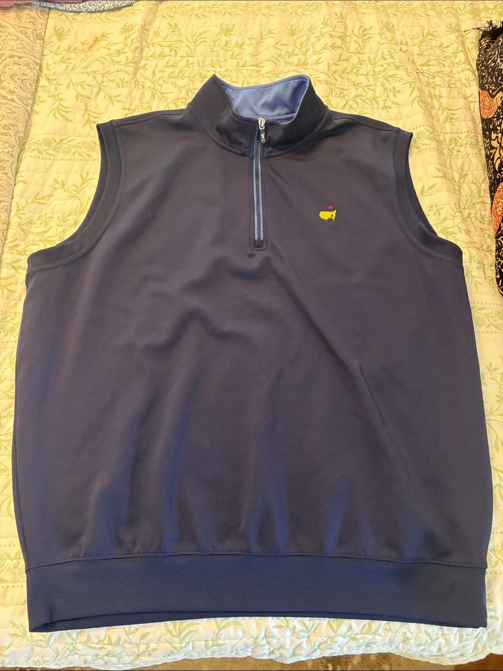 Fairway & Greene Navy Quarter-Zip Sleeveless Golf Vest MASTERS XXL